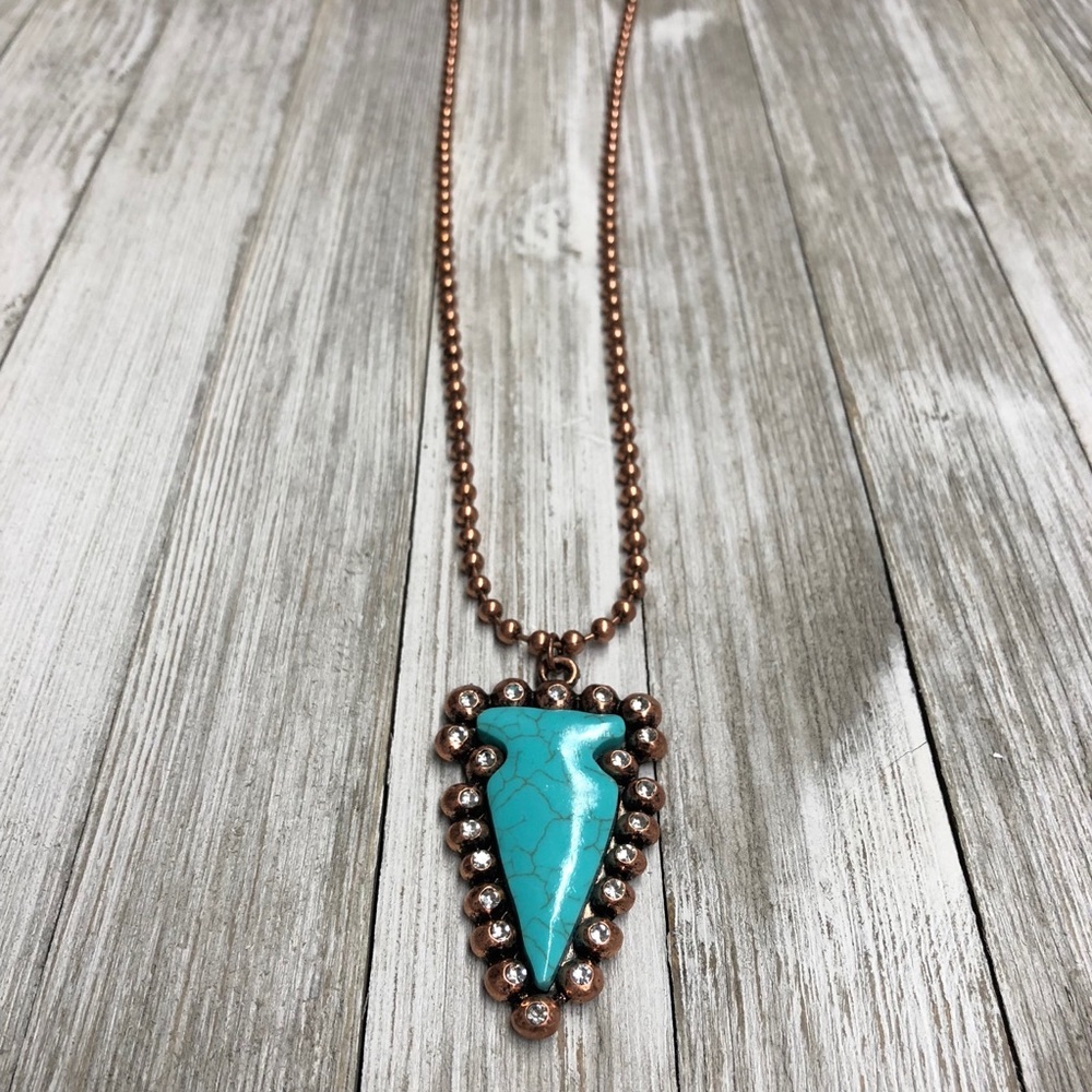 Arrowhead Long Necklace and Earrings Set